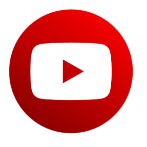 YouTube logo in a red circular background, symbolizing video marketing for dental professionals.